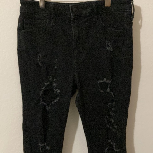 Hollister Distressed black classic stretch jeans W29 L28 High-Rise Super Skinny. - Picture 11 of 15